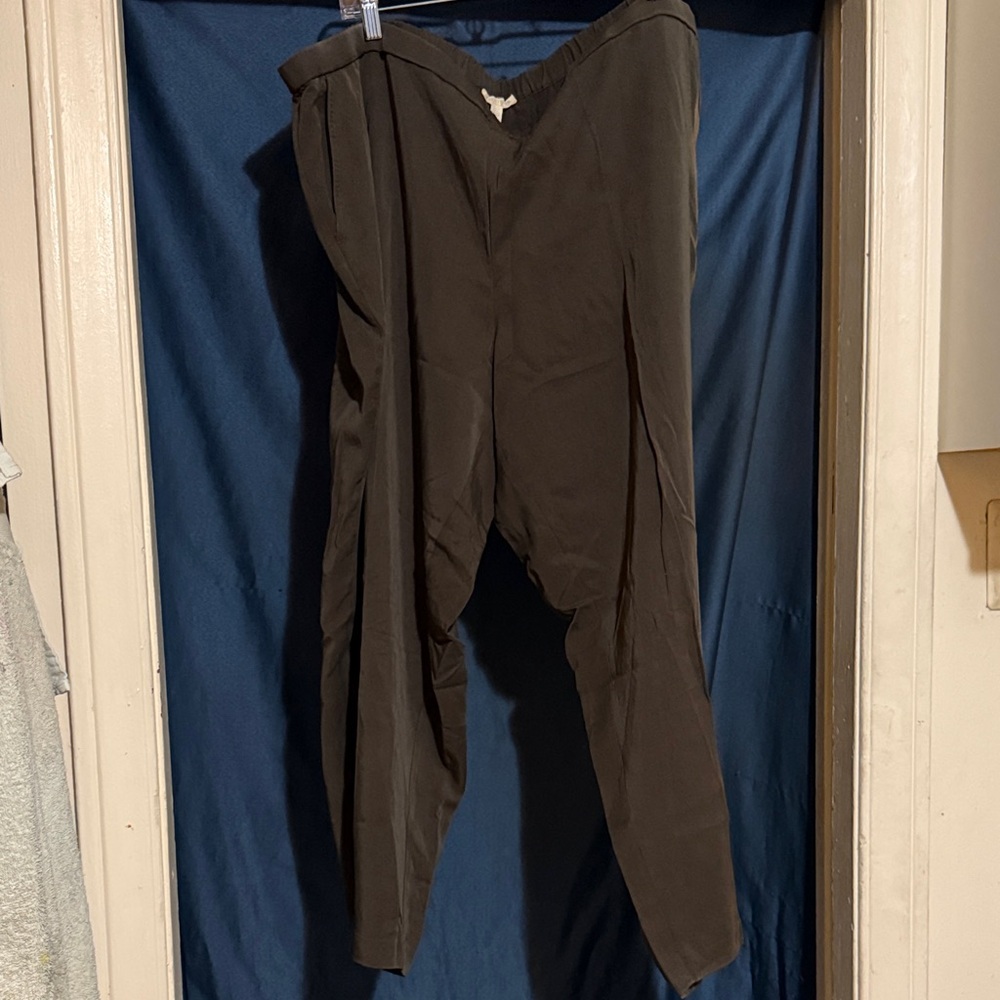 Eileen Fisher Dark Green Relaxed Trousers